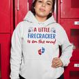 Womens 4Th Of July Pregnancy A Little Firecracker Is On The Way Women Hoodie Funny Gifts