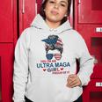Yes Im An Ultra Maga Girl Proud Of It Usa Flag Messy Bun Women Hoodie Unique Gifts