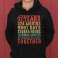 27 Year Wedding Anniversary Gifts For Her Him Couple Women Hoodie