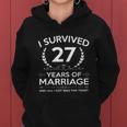27Th Wedding Anniversary Gifts Couples Husband Wife 27 Years V2 Women Hoodie