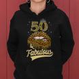 50 And Fabulous Queen Happy Birthday 50Th Leopard Sexy Lips Women Hoodie