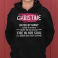 Christine Name Gift Christine Hated By Many Loved By Plenty Heart On Her Sleeve Women Hoodie