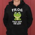 Cute Frog Fully Rely On God Christian Frog Women Hoodie