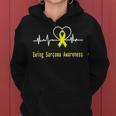 Ewings Sarcoma Awareness Heartbeat Yellow Ribbon Ewings Sarcoma Ewings Sarcoma Awareness Women Hoodie