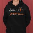 Fighter Adhd Warrior Heartbeat Orange Ribbon Attention Deficit Hyperactivity Disorder Adhd Awareness Women Hoodie