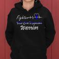 Fighter Vocal Cord Dysfunction Warrior Heartbeat Blue Ribbon Vcd Vocal Cord Dysfunction Awareness Women Hoodie