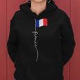 France Signature Flag Pole - Elegant Patriotic French Flag Women Hoodie