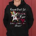 Friends Dont Let Friends Fight Brain Aneurysm Alone Unicorn Burgundy Ribbon Brain Aneurysm Bpd Brain Aneurysm V2 Women Hoodie