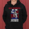 Fully Vaccinated By The Blood Of Jesus Christian USA Flag V2 Women Hoodie