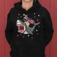 Funny Pug Shark 4Th Of July Dog Mom Dad Puppy Lover Women Hoodie