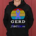 Gerd Awareness Vintage Periwinkle Blue Ribbon Gastroesophageal Reflux Disease Gerd Awareness Women Hoodie