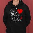 I Love My Trucker Husband Wife Gifts Valentines Day Women Hoodie