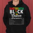 Junenth Womens Black Queen Nutritional Facts Freedom Day Women Hoodie