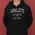 Lavallette Nj Vintage Crossed Oars & Boat Anchor Sports Women Hoodie
