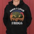 Man I Love Frogs Funny Retro Frog Women Hoodie