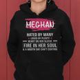 Meghan Name Gift Meghan Hated By Many Loved By Plenty Heart On Her Sleeve Women Hoodie