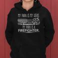 My Papa Is My Hero Firefighter For Grandchild Kids Women Hoodie