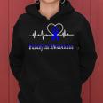 Paralysis Awareness Awareness Heartbeat Blue Ribbon Paralysis Paralysis Awareness Women Hoodie