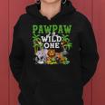 Pawpaw Of The Wild One Zoo Birthday Safari Jungle Animal Women Hoodie