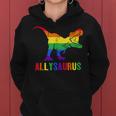 T Rex Dinosaur Lgbt Gay Pride Flag Allysaurus Ally Women Hoodie
