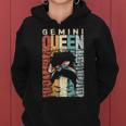 Womens June Birthday Gemini Queen Im Black Queen Afro Mom Bun Women Hoodie