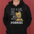 Womens Just A Girl Who Loves Yorkies Funny Yorkshire Terrier Gift Women Hoodie