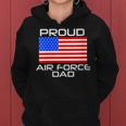 Womens Proud Air Force Dad Us Veterans 4Th Of July American Flag Women Hoodie