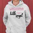 Baby Shower Text Design Welcome Little Angel Women Hoodie