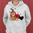 Cartoon Animal Happy Loving Teddy Bear Women Hoodie