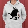 Cat What Murderous Black Cat With Knife Women Hoodie