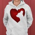 Chihuahua Shape With Red Heart Painting For Valentine Day Women Hoodie