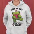 Cute Frog Just A Girl Who Loves Frogs Funny Frog Lover Gift For Girl Frog Lover Women Hoodie