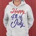 Happy 4Th Of July Dark Red Blue Text Women Hoodie