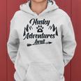 Husky Adventure Await Siberian Husky Adventures Hiking With Huskies Gift For Husky Lover V2 Women Hoodie