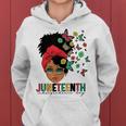 Junenth Is My Independence Day Black Queen And Butterfly Women Hoodie