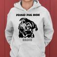 Proud Pug Mom With Pug Portrait Women Hoodie Proud Pug Mom With Pug Portrait Women Hoodie
