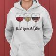Red Wine & Blue 4Th Of July Wine Red White Blue Wine Glasses V2 Women Hoodie