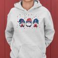 Three Gnomes Celebrating Independence Usa Day 4Th Of July Women Hoodie