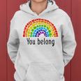 You Belong Lgbtq Rainbow Gay Pride V2 Women Hoodie