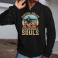 Saving Holes Crushing Souls Retro Ice Hockey Goalie Zip Up Hoodie