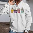Easter Coffee Bunny Latte Coffee Christian Faith Easter 2022 Zip Up Hoodie