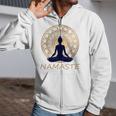 Namaste Yoga Dress Meditation Clothes Lotus Position Zip Up Hoodie