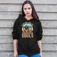 Saving Holes Crushing Souls Retro Ice Hockey Goalie Zip Up Hoodie