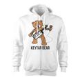 Boston Keytar Bear Street Performer Keyboard Playing Gift Raglan Baseball Tee Zip Up Hoodie