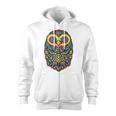 Psychedelic Owl Art Trippy Colors Colorful Rave Party Bird Zip Up Hoodie