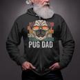 Pug Dog Dad Retro Style Apparel For Men Kids Zip Up Hoodie