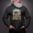 Saving Holes Crushing Souls Retro Ice Hockey Goalie Zip Up Hoodie