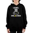 Funny Level 30 Unlocked Video Gamer 30Th Birthday Gifts Youth Hoodie