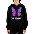 Pancreatic Cancer Awareness Butterfly Purple Ribbon Pancreatic Cancer Pancreatic Cancer Awareness Youth Hoodie