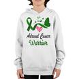 Adrenal Cancer Warrior Butterfly Green Ribbon Adrenal Cancer Adrenal Cancer Awareness Youth Hoodie